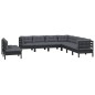 vidaXL 9-tlg. Garten-Lounge-Set mit Kissen Schwarz Massivholz Kiefer vidaXL 9-tlg. Garten-Lounge-Set mit Kissen Schwarz Massivholz Kiefer