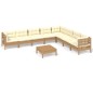 vidaXL 9-tlg. Garten-Lounge-Set mit Kissen Honigbraun Kiefernholz vidaXL 9-tlg. Garten-Lounge-Set mit Kissen Honigbraun Kiefernholz