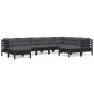 vidaXL 9-tlg. Garten-Lounge-Set mit Kissen Schwarz Kiefer Massivholz vidaXL 9-tlg. Garten-Lounge-Set mit Kissen Schwarz Kiefer Massivholz