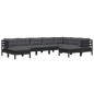 vidaXL 9-tlg. Garten-Lounge-Set mit Kissen Schwarz Kiefer Massivholz vidaXL 9-tlg. Garten-Lounge-Set mit Kissen Schwarz Kiefer Massivholz