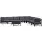 vidaXL 9-tlg. Garten-Lounge-Set mit Kissen Schwarz Massivholz Kiefer vidaXL 9-tlg. Garten-Lounge-Set mit Kissen Schwarz Massivholz Kiefer
