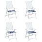 vidaXL Gartenstuhl-Kissen 4 Stk. Blau & Weiß Gestreift 40x40x3cm Stoff