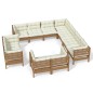 vidaXL 11-tlg. Garten-Lounge-Set mit Kissen Honigbraun Kiefernholz vidaXL 11-tlg. Garten-Lounge-Set mit Kissen Honigbraun Kiefernholz