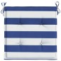 vidaXL Gartenstuhl-Kissen 4 Stk. Blau & Weiß Gestreift 40x40x3cm Stoff