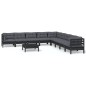 vidaXL 10-tlg. Garten-Lounge-Set mit Kissen Schwarz Massivholz Kiefer vidaXL 10-tlg. Garten-Lounge-Set mit Kissen Schwarz Massivholz Kiefer