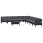vidaXL 10-tlg. Garten-Lounge-Set mit Kissen Schwarz Massivholz Kiefer vidaXL 10-tlg. Garten-Lounge-Set mit Kissen Schwarz Massivholz Kiefer