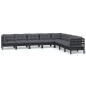 vidaXL 8-tlg. Garten-Lounge-Set mit Kissen Schwarz Massivholz Kiefer vidaXL 8-tlg. Garten-Lounge-Set mit Kissen Schwarz Massivholz Kiefer
