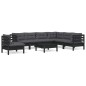 vidaXL 8-tlg. Garten-Lounge-Set mit Kissen Schwarz Massivholz Kiefer vidaXL 8-tlg. Garten-Lounge-Set mit Kissen Schwarz Massivholz Kiefer