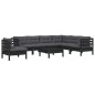 vidaXL 8-tlg. Garten-Lounge-Set mit Kissen Schwarz Massivholz Kiefer vidaXL 8-tlg. Garten-Lounge-Set mit Kissen Schwarz Massivholz Kiefer
