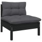 vidaXL 8-tlg. Garten-Lounge-Set mit Kissen Schwarz Massivholz Kiefer vidaXL 8-tlg. Garten-Lounge-Set mit Kissen Schwarz Massivholz Kiefer