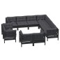 vidaXL 11-tlg. Garten-Lounge-Set mit Kissen Schwarz Massivholz Kiefer vidaXL 11-tlg. Garten-Lounge-Set mit Kissen Schwarz Massivholz Kiefer