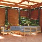 vidaXL 11-tlg. Garten-Lounge-Set mit Grauen Kissen Kiefer Massivholz vidaXL 11-tlg. Garten-Lounge-Set mit Grauen Kissen Kiefer Massivholz