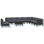 vidaXL 11-tlg. Garten-Lounge-Set mit Kissen Schwarz Massivholz Kiefer vidaXL 11-tlg. Garten-Lounge-Set mit Kissen Schwarz Massivholz Kiefer