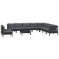 vidaXL 11-tlg. Garten-Lounge-Set mit Kissen Schwarz Massivholz Kiefer vidaXL 11-tlg. Garten-Lounge-Set mit Kissen Schwarz Massivholz Kiefer