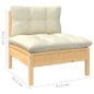 vidaXL 12-tlg. Garten-Lounge-Set mit Creme Kissen Massivholz Kiefer vidaXL 12-tlg. Garten-Lounge-Set mit Creme Kissen Massivholz Kiefer