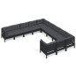 vidaXL 11-tlg. Garten-Lounge-Set mit Kissen Schwarz Kiefernholz vidaXL 11-tlg. Garten-Lounge-Set mit Kissen Schwarz Kiefernholz