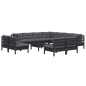 vidaXL 12-tlg. Garten-Lounge-Set mit Kissen Schwarz Massivholz Kiefer vidaXL 12-tlg. Garten-Lounge-Set mit Kissen Schwarz Massivholz Kiefer