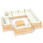 vidaXL 12-tlg. Garten-Lounge-Set mit Creme Kissen Massivholz Kiefer vidaXL 12-tlg. Garten-Lounge-Set mit Creme Kissen Massivholz Kiefer