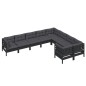 vidaXL 9-tlg. Garten-Lounge-Set mit Kissen Schwarz Kiefernholz vidaXL 9-tlg. Garten-Lounge-Set mit Kissen Schwarz Kiefernholz