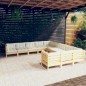 vidaXL 11-tlg. Garten-Lounge-Set mit Creme Kissen Kiefernholz vidaXL 11-tlg. Garten-Lounge-Set mit Creme Kissen Kiefernholz