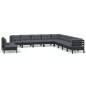 vidaXL 11-tlg. Garten-Lounge-Set mit Kissen Schwarz Massivholz Kiefer vidaXL 11-tlg. Garten-Lounge-Set mit Kissen Schwarz Massivholz Kiefer