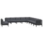 vidaXL 11-tlg. Garten-Lounge-Set mit Kissen Schwarz Massivholz Kiefer vidaXL 11-tlg. Garten-Lounge-Set mit Kissen Schwarz Massivholz Kiefer