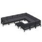 vidaXL 11-tlg. Garten-Lounge-Set mit Kissen Schwarz Kiefernholz vidaXL 11-tlg. Garten-Lounge-Set mit Kissen Schwarz Kiefernholz