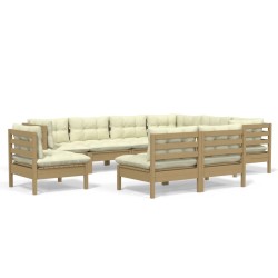 vidaXL 9-tlg. Garten-Lounge-Set mit Kissen Honigbraun Kiefernholz