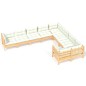 vidaXL 9-tlg. Garten-Lounge-Set mit Creme Kissen Kiefernholz vidaXL 9-tlg. Garten-Lounge-Set mit Creme Kissen Kiefernholz