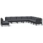 vidaXL 10-tlg. Garten-Lounge-Set mit Kissen Schwarz Massivholz Kiefer vidaXL 10-tlg. Garten-Lounge-Set mit Kissen Schwarz Massivholz Kiefer