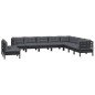 vidaXL 10-tlg. Garten-Lounge-Set mit Kissen Schwarz Massivholz Kiefer vidaXL 10-tlg. Garten-Lounge-Set mit Kissen Schwarz Massivholz Kiefer