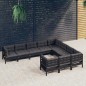 vidaXL 10-tlg. Garten-Lounge-Set mit Kissen Schwarz Kiefernholz vidaXL 10-tlg. Garten-Lounge-Set mit Kissen Schwarz Kiefernholz