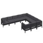 vidaXL 10-tlg. Garten-Lounge-Set mit Kissen Schwarz Kiefernholz vidaXL 10-tlg. Garten-Lounge-Set mit Kissen Schwarz Kiefernholz
