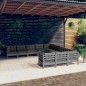 vidaXL 11-tlg. Garten-Lounge-Set mit Kissen Grau Kiefernholz vidaXL 11-tlg. Garten-Lounge-Set mit Kissen Grau Kiefernholz