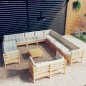 vidaXL 14-tlg. Garten-Lounge-Set mit Creme Kissen Massivholz Kiefer vidaXL 14-tlg. Garten-Lounge-Set mit Creme Kissen Massivholz Kiefer