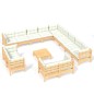 vidaXL 14-tlg. Garten-Lounge-Set mit Creme Kissen Massivholz Kiefer vidaXL 14-tlg. Garten-Lounge-Set mit Creme Kissen Massivholz Kiefer