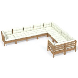 vidaXL 9-tlg. Garten-Lounge-Set mit Kissen Honigbraun Kiefernholz