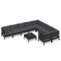 vidaXL 10-tlg. Garten-Lounge-Set mit Kissen Schwarz Kiefernholz vidaXL 10-tlg. Garten-Lounge-Set mit Kissen Schwarz Kiefernholz