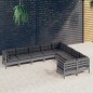 vidaXL 9-tlg. Garten-Lounge-Set mit Kissen Grau Kiefernholz vidaXL 9-tlg. Garten-Lounge-Set mit Kissen Grau Kiefernholz