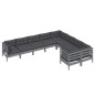 vidaXL 9-tlg. Garten-Lounge-Set mit Kissen Grau Kiefernholz vidaXL 9-tlg. Garten-Lounge-Set mit Kissen Grau Kiefernholz