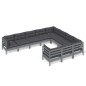 vidaXL 10-tlg. Garten-Lounge-Set mit Kissen Grau Kiefernholz vidaXL 10-tlg. Garten-Lounge-Set mit Kissen Grau Kiefernholz