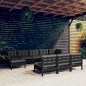 vidaXL 10-tlg. Garten-Lounge-Set mit Kissen Schwarz Kiefernholz vidaXL 10-tlg. Garten-Lounge-Set mit Kissen Schwarz Kiefernholz