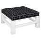 Palettenkissen Schwarz Karomuster 70x70x12 cm Stoff