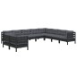 vidaXL 10-tlg. Garten-Lounge-Set mit Kissen Schwarz Massivholz Kiefer vidaXL 10-tlg. Garten-Lounge-Set mit Kissen Schwarz Massivholz Kiefer