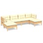vidaXL 6-tlg. Garten-Lounge-Set mit Creme Kissen Kiefernholz vidaXL 6-tlg. Garten-Lounge-Set mit Creme Kissen Kiefernholz