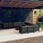 vidaXL 12-tlg. Garten-Lounge-Set mit Kissen Schwarz Kiefernholz vidaXL 12-tlg. Garten-Lounge-Set mit Kissen Schwarz Kiefernholz