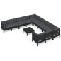 vidaXL 12-tlg. Garten-Lounge-Set mit Kissen Schwarz Kiefernholz vidaXL 12-tlg. Garten-Lounge-Set mit Kissen Schwarz Kiefernholz