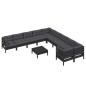 vidaXL 11-tlg. Garten-Lounge-Set mit Kissen Schwarz Kiefernholz vidaXL 11-tlg. Garten-Lounge-Set mit Kissen Schwarz Kiefernholz