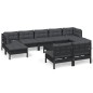 vidaXL 10-tlg. Garten-Lounge-Set mit Kissen Schwarz Kiefernholz vidaXL 10-tlg. Garten-Lounge-Set mit Kissen Schwarz Kiefernholz