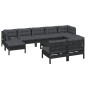 vidaXL 10-tlg. Garten-Lounge-Set mit Kissen Schwarz Kiefernholz vidaXL 10-tlg. Garten-Lounge-Set mit Kissen Schwarz Kiefernholz